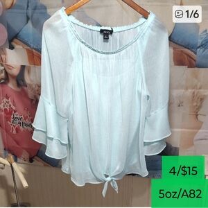 Alyx Light Blue Ruffle Sleeve Blouse